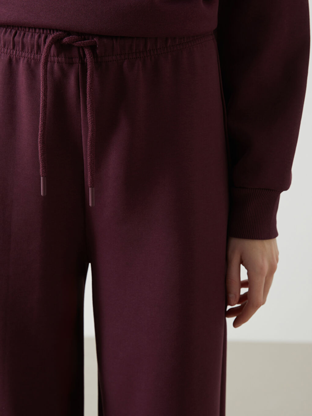 Mürdüm Beli Lastikli Kadın Eşofman Altı-2