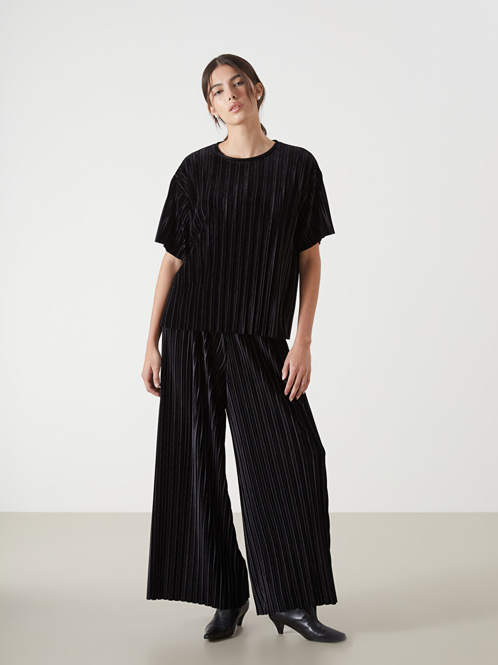 Elasticated Waist Velvet Women's Trousers -W4CB79Z8-CVL