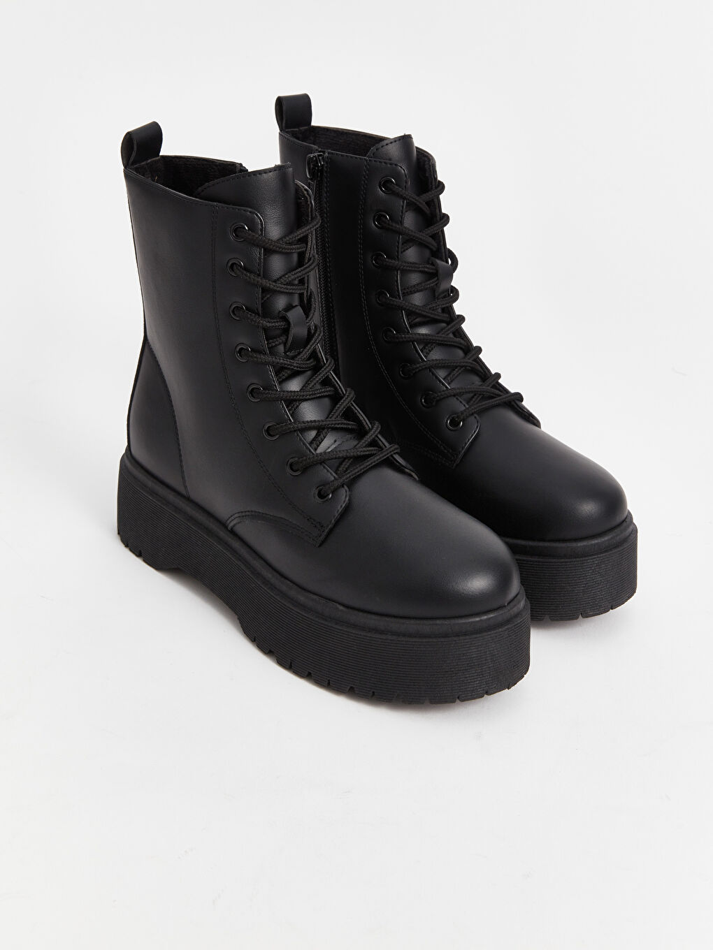 LC Waikiki Faux Leather Women's Lace-Up Snow Boots -W4CC18Z8-HUC