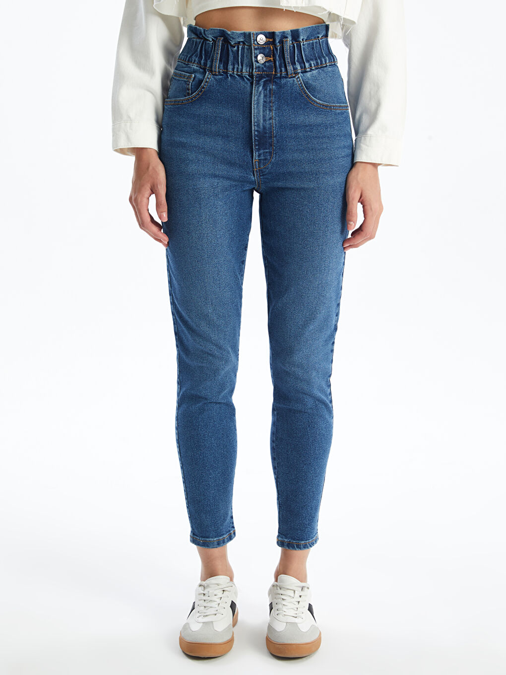 ელასტიური წელი სლიმ დედა ქალებისთვის ჯინსი-1