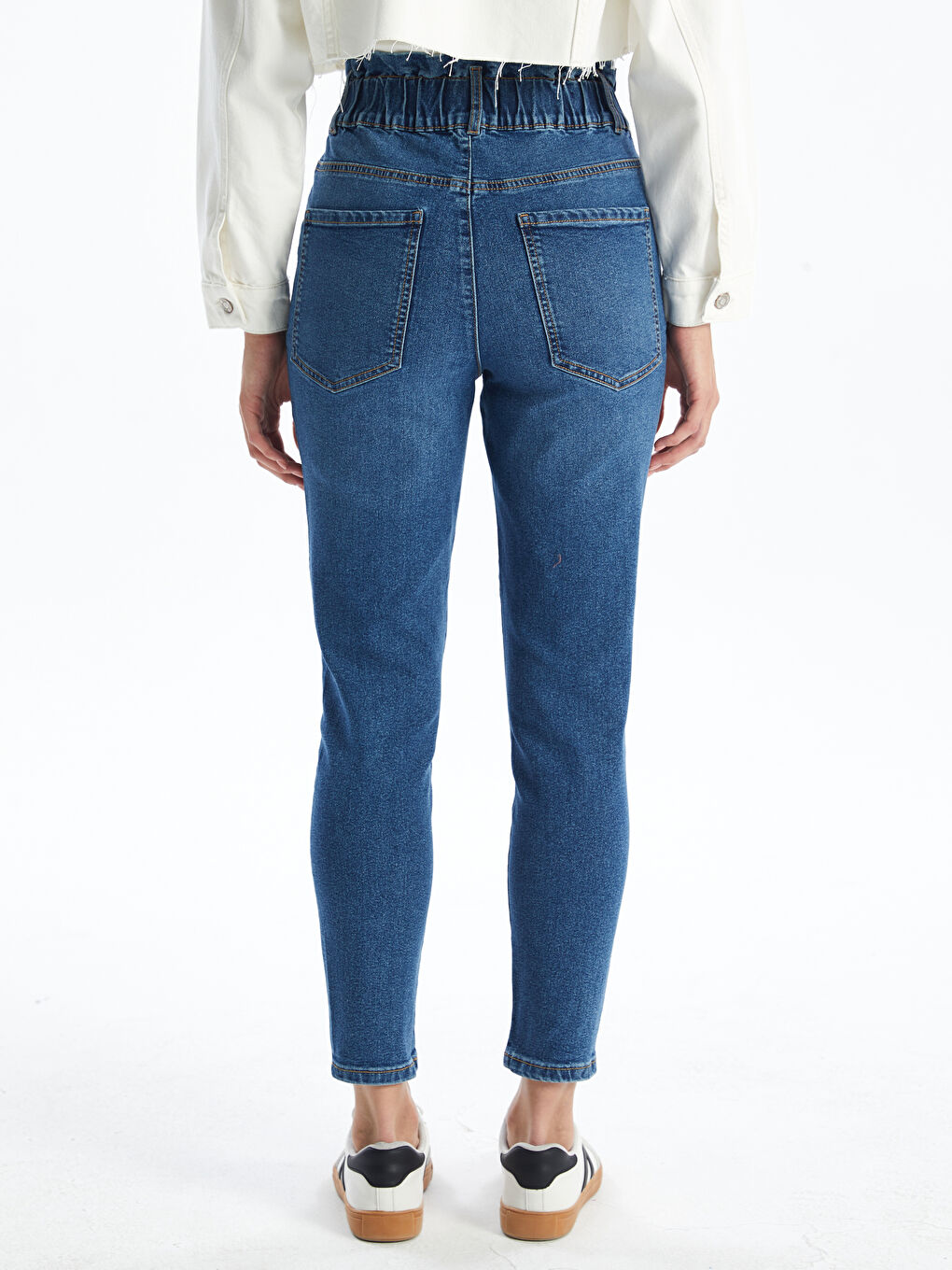 ელასტიური წელი სლიმ დედა ქალებისთვის ჯინსი-3