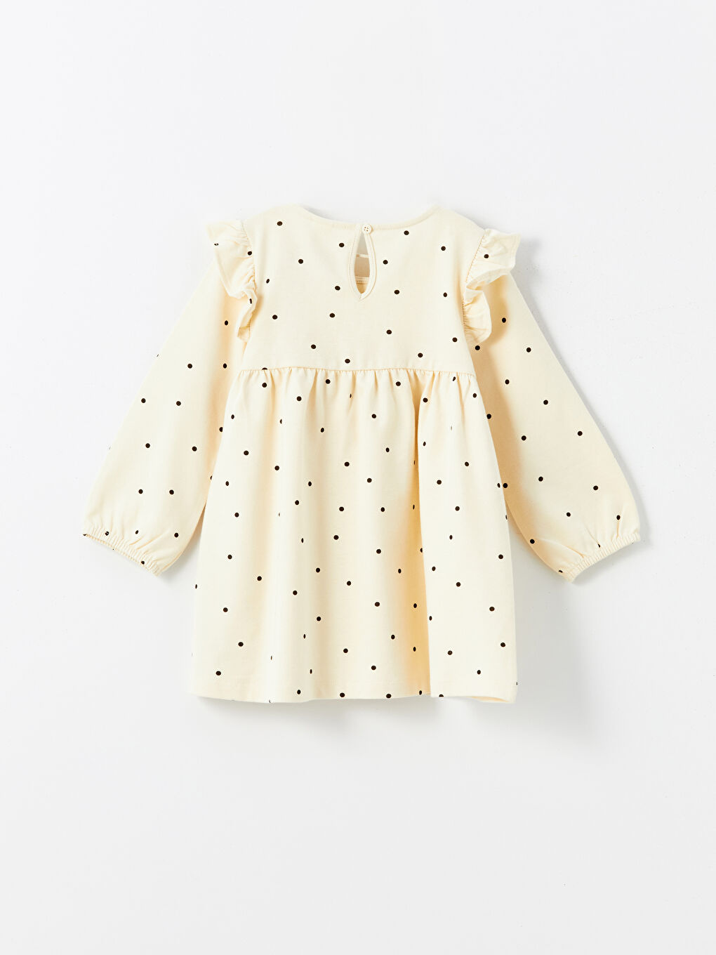 فستان للبنات كم طويل ياقة دائرية بنقشة البولكا دوت-1