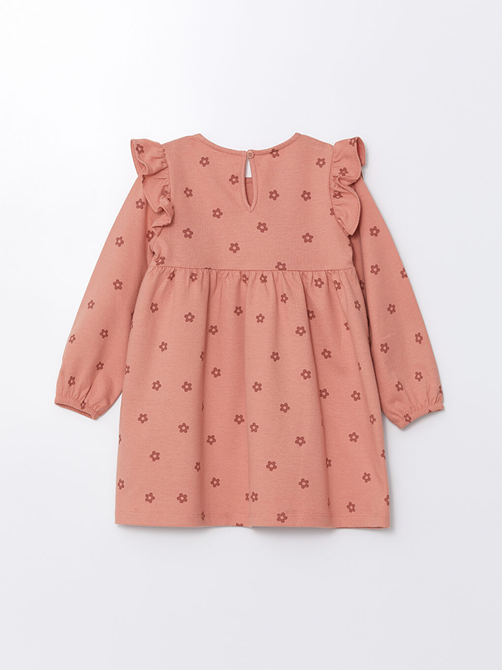 فستان للبنات كم طويل ياقة دائرية بنقشة البولكا دوت-1