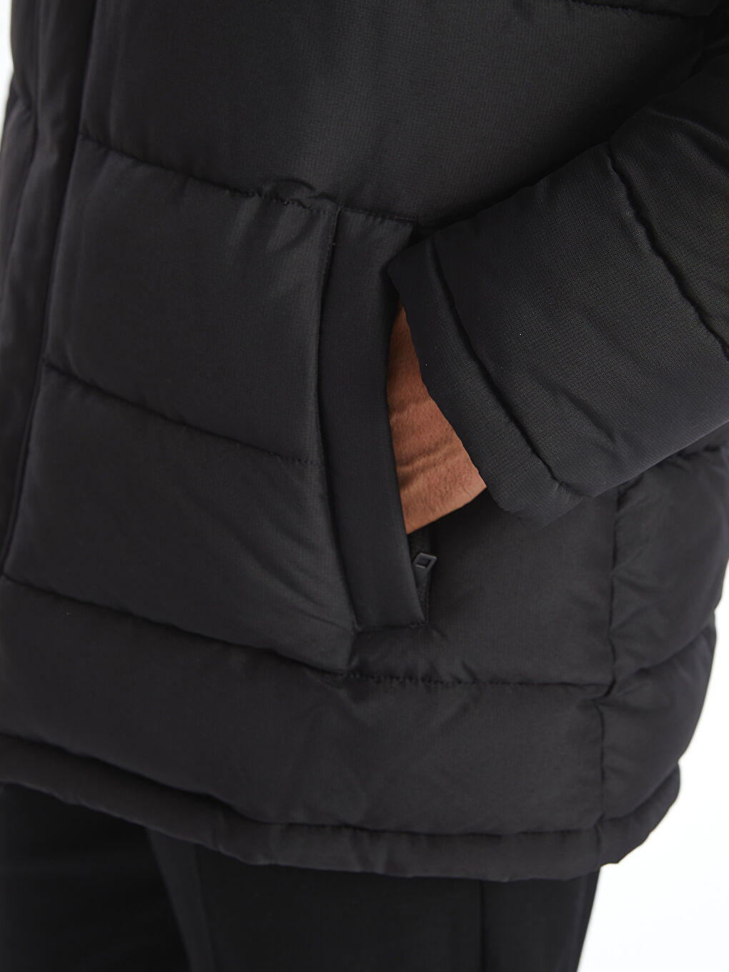 ерлерге арналған стандартты пішім капюшонды пальто-2