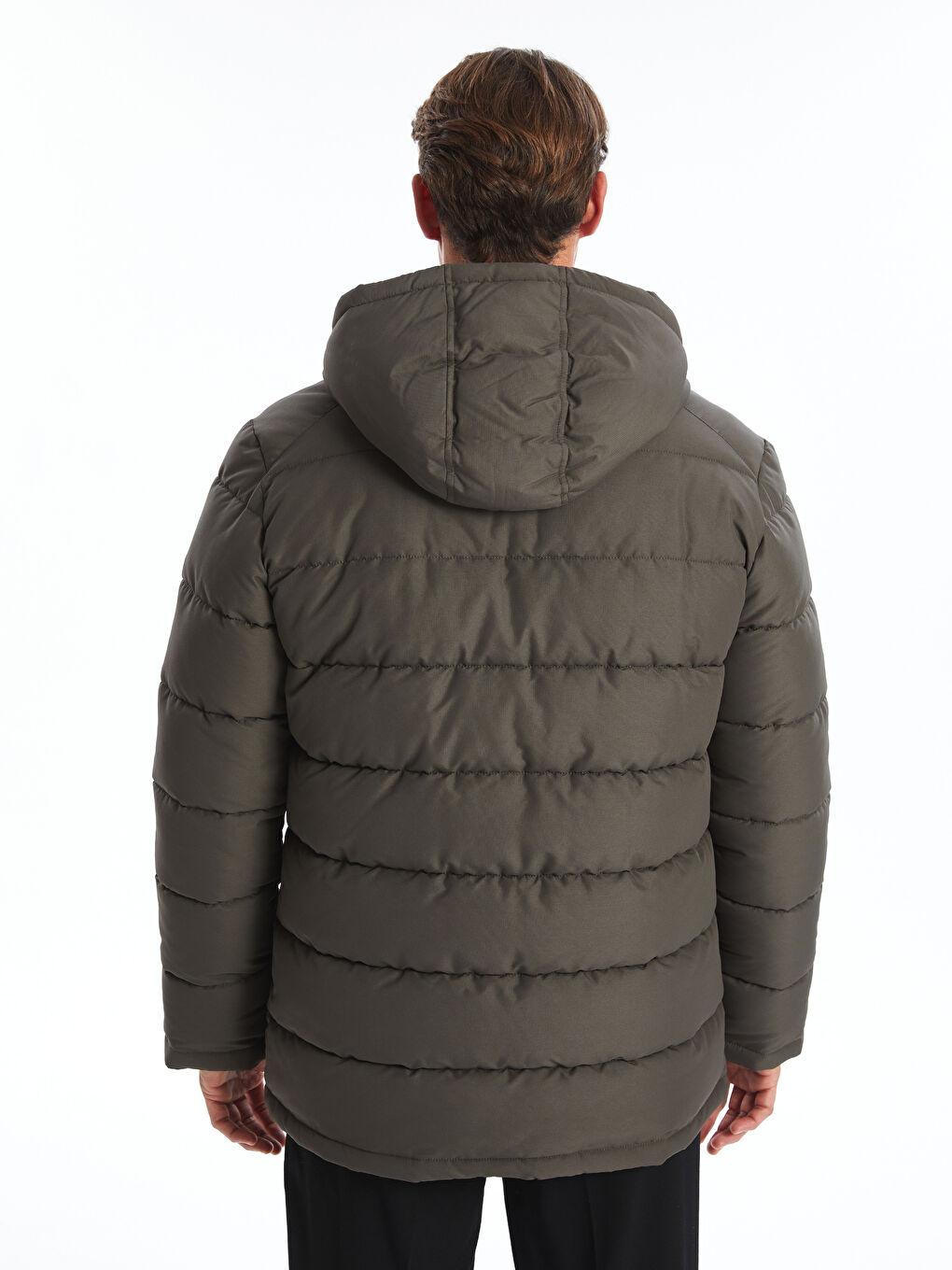 معطف للرجال بغطاء للرأس بقصة عادية-4