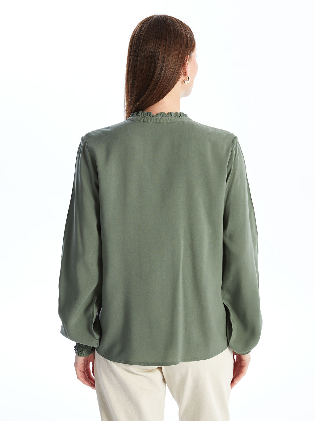 Tie Neck Women's Blouse-4