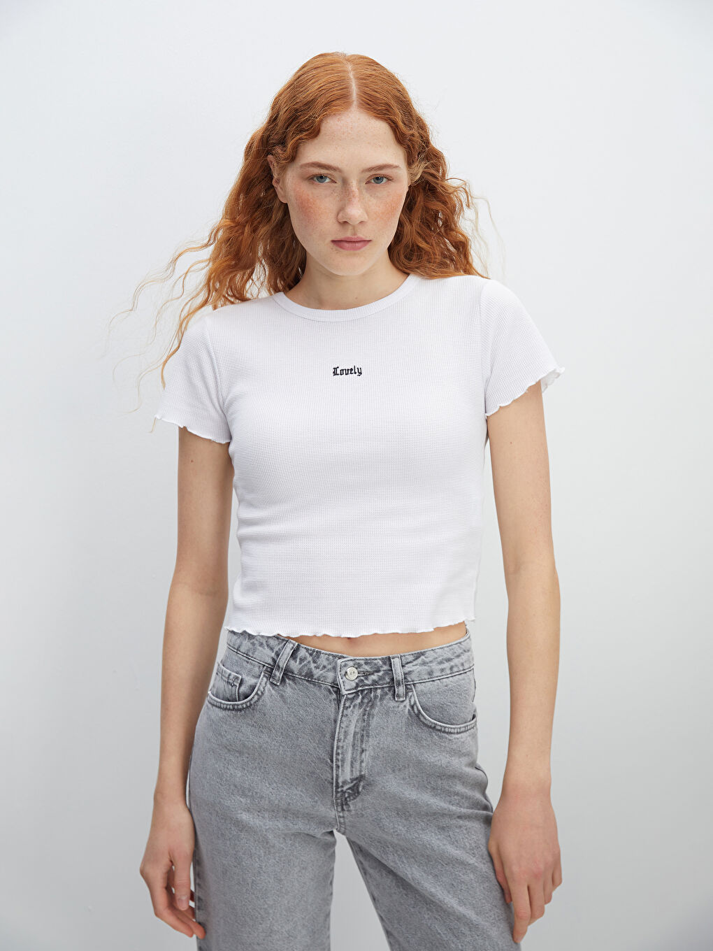 Crew Neck Embroidered Women's T-Shirt