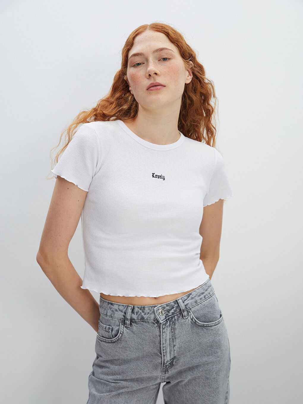 Crew Neck Embroidered Women's T-Shirt-1