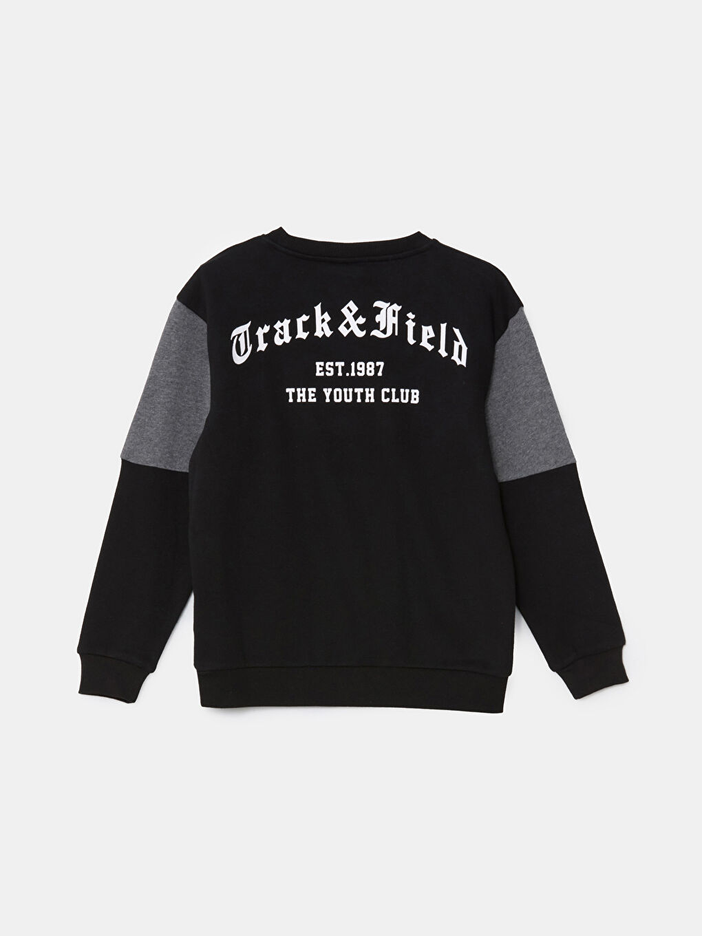 LCW Kids Yeni Siyah Bisiklet Yaka Erkek Çocuk Kalın Sweatshirt - 1