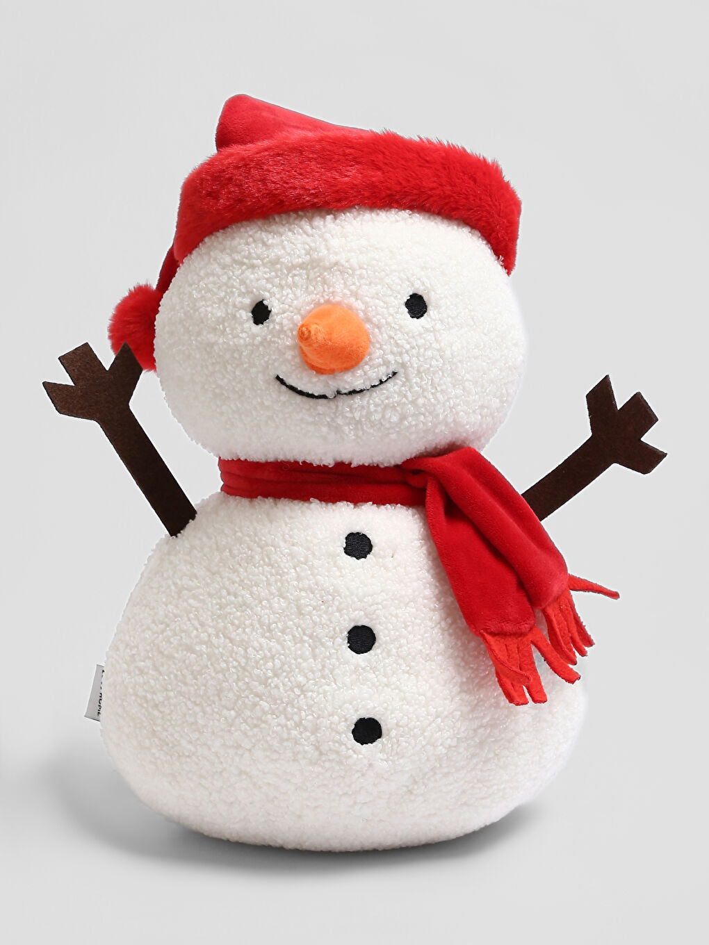 Beyaz Kardan Adam Figürlü Bebek Kırlent 40 cm-1