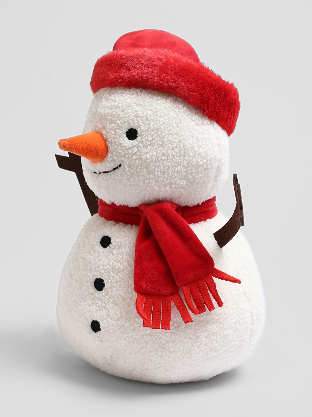 Beyaz Kardan Adam Figürlü Bebek Kırlent 40 cm-2