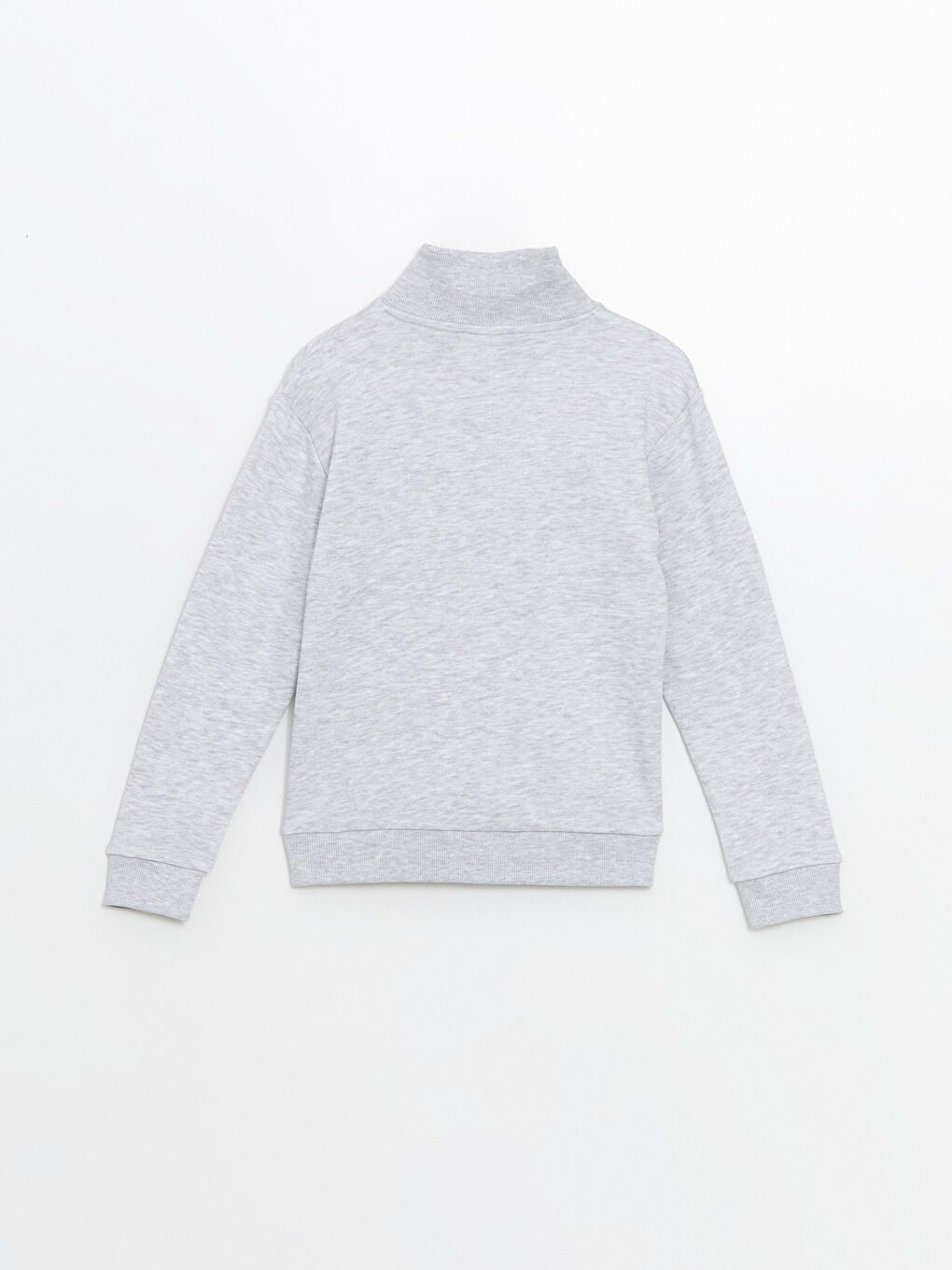 LCW Kids Açık Gri Melanj Dik Yaka Erkek Çocuk Sweatshirt - 3