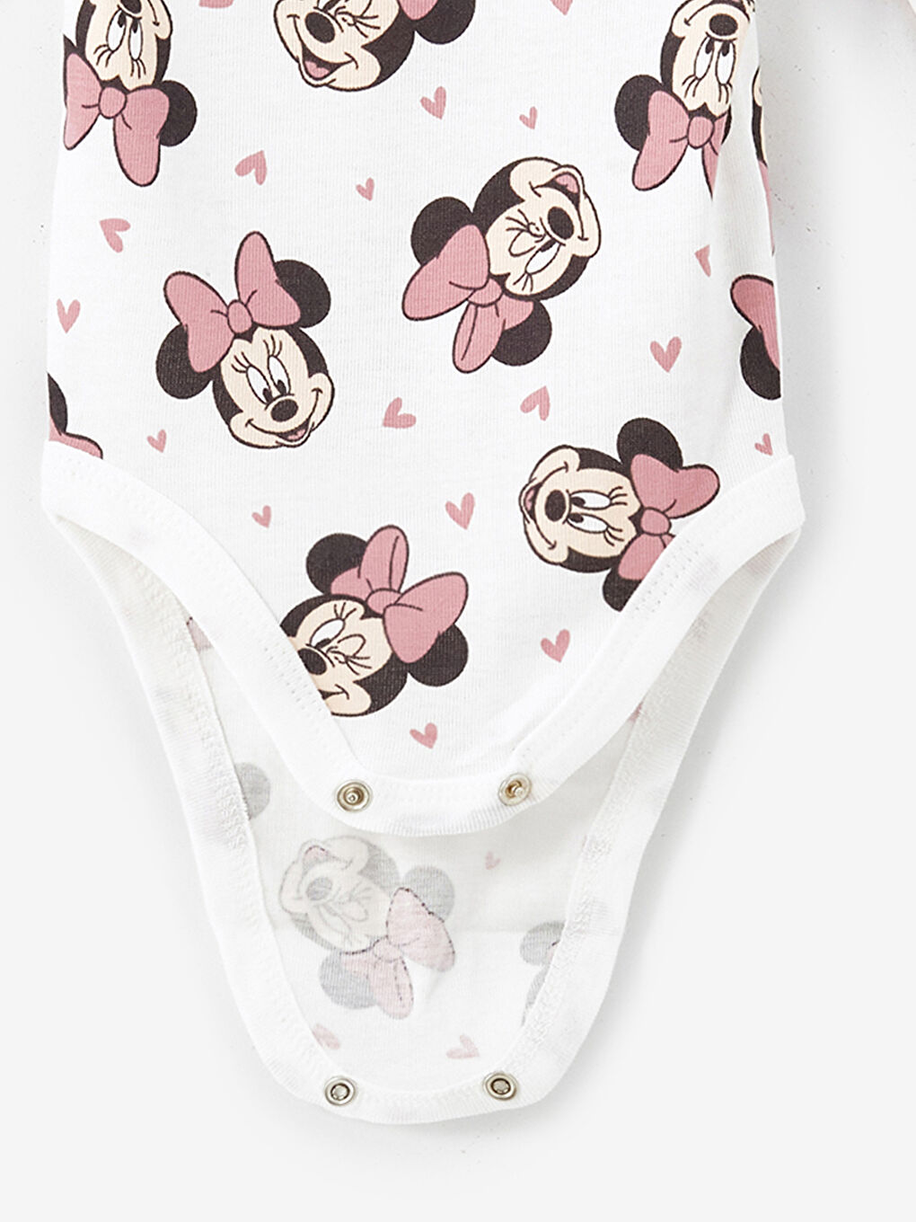 LC WAIKIKI Gül Kurusu Bisiklet Yaka Minnie Mouse Baskılı Kız Bebek Çıtçıtlı Body 2'li - 6