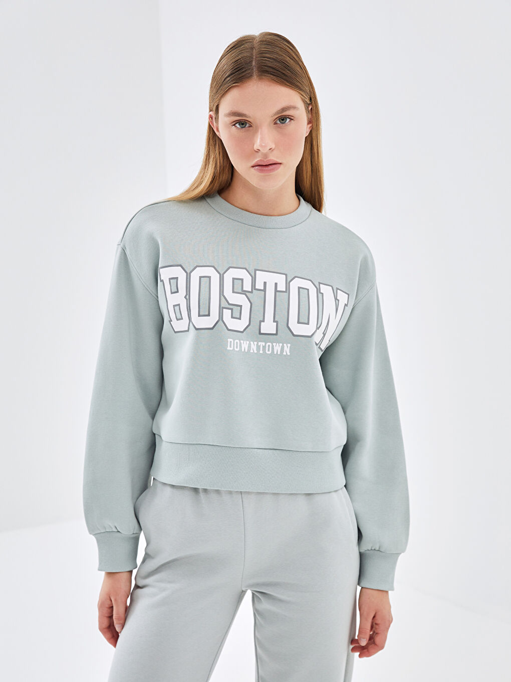 Sweatshirt Imprimé à Col Rond pour Femmes