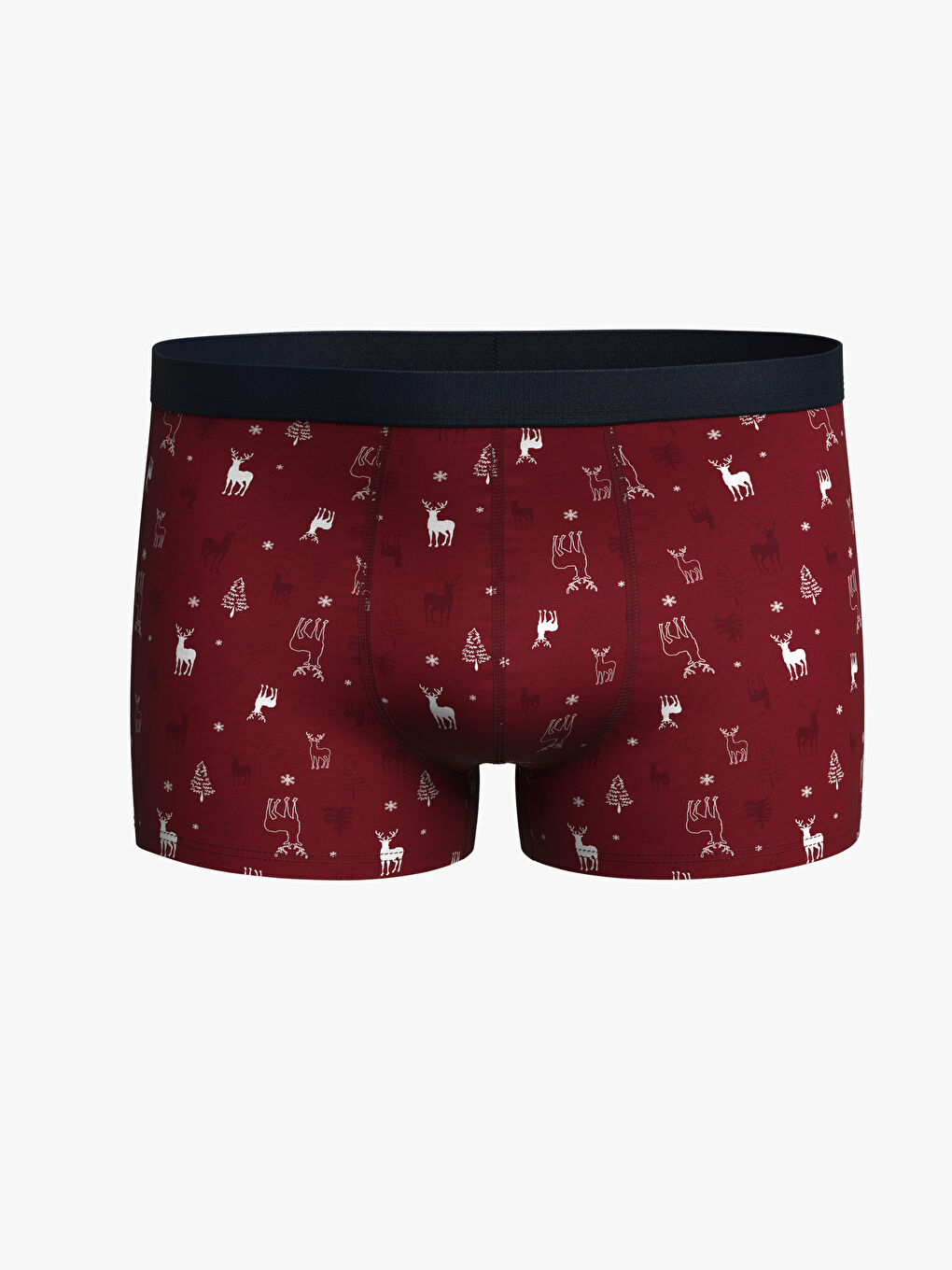 Kırmızı Standart Kalıp Yılbaşı Temalı Erkek Boxer