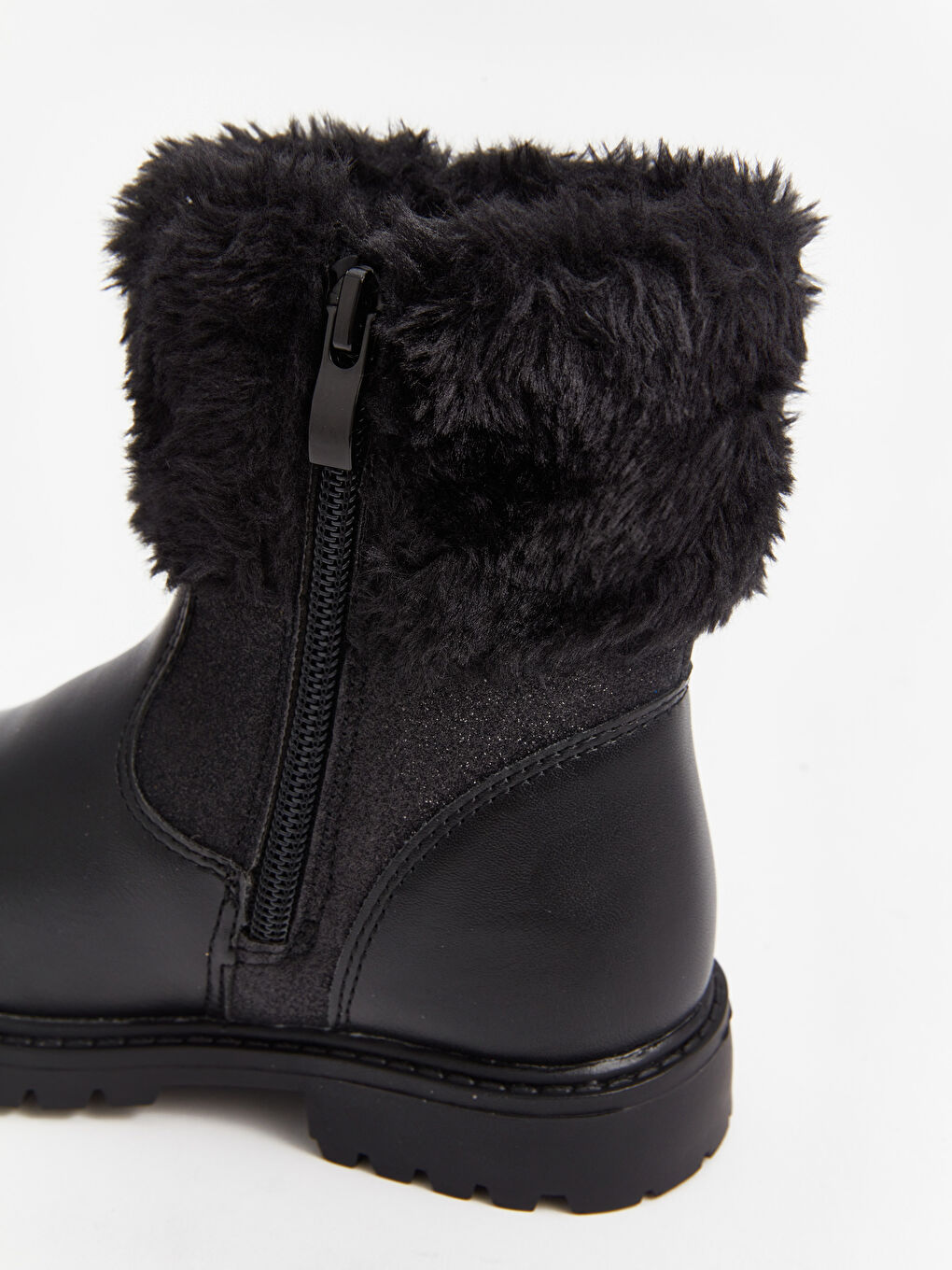 حذاء طويل مبطّن بالفرو للبنات الصغار-5