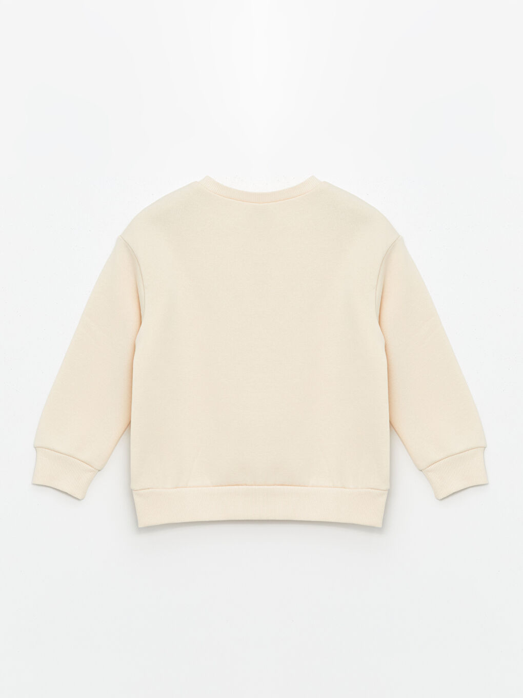 LCW ECO Ekru Bisiklet Yaka Kız Çocuk Kalın Sweatshirt - 1