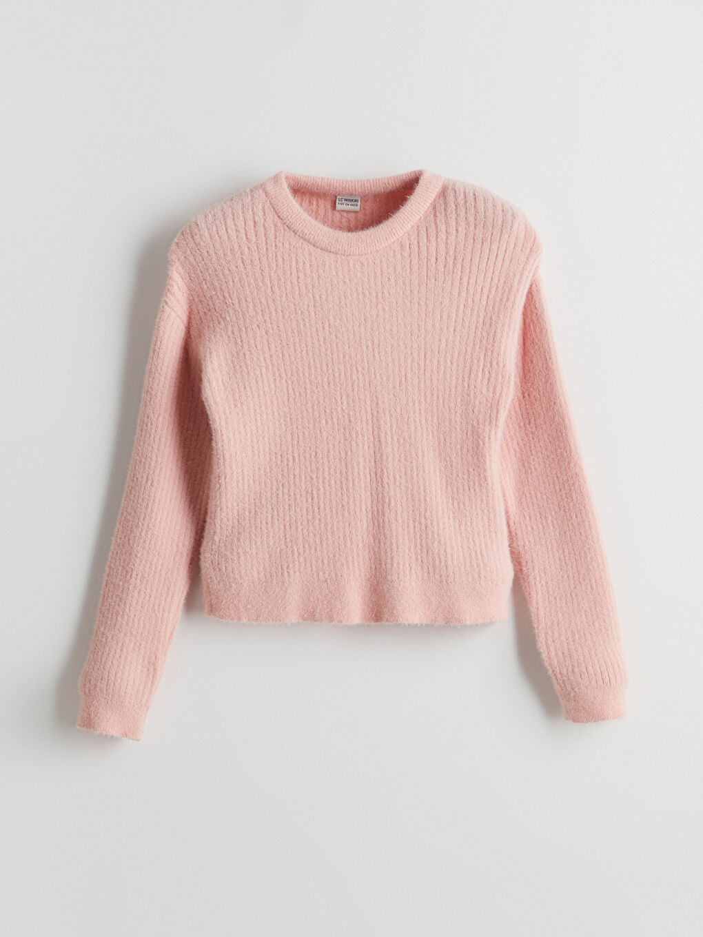 Crew Neck Girls Knitted Sweater -W4CG50Z4-L3E
