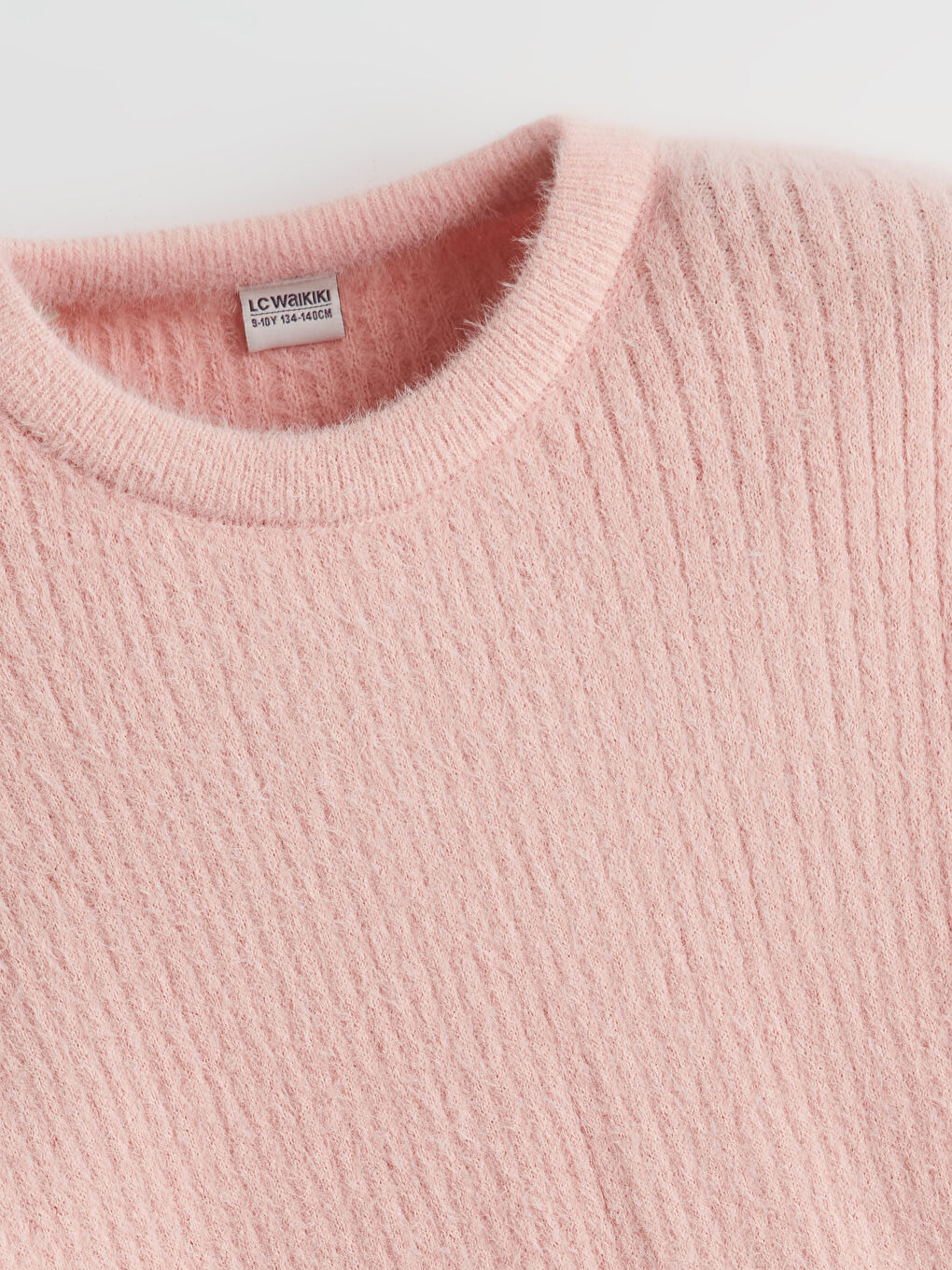 Crew Neck Girls Knitted Sweater -W4CG50Z4-L3E