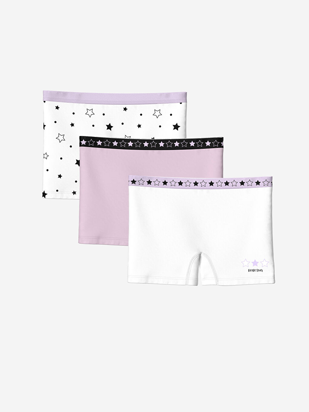 LCW Kids Optik Beyaz Baskılı Beli Lastikli Baskılı Kız Bebek Boxer 3'lü