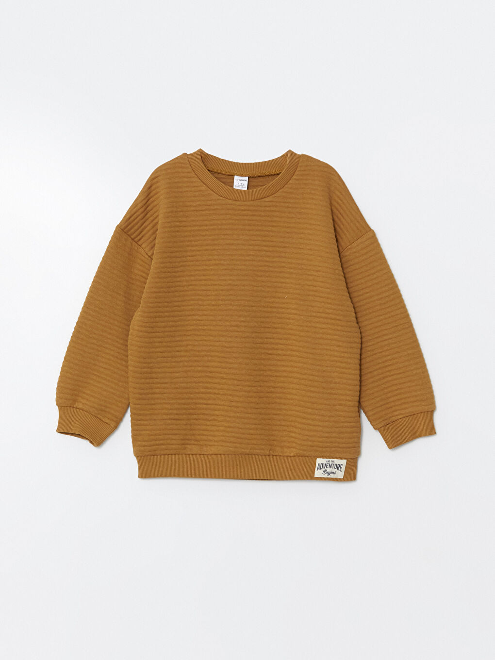 LCW Kids Açık Kahverengi Bisiklet Yaka Basic Erkek Bebek Sweatshirt