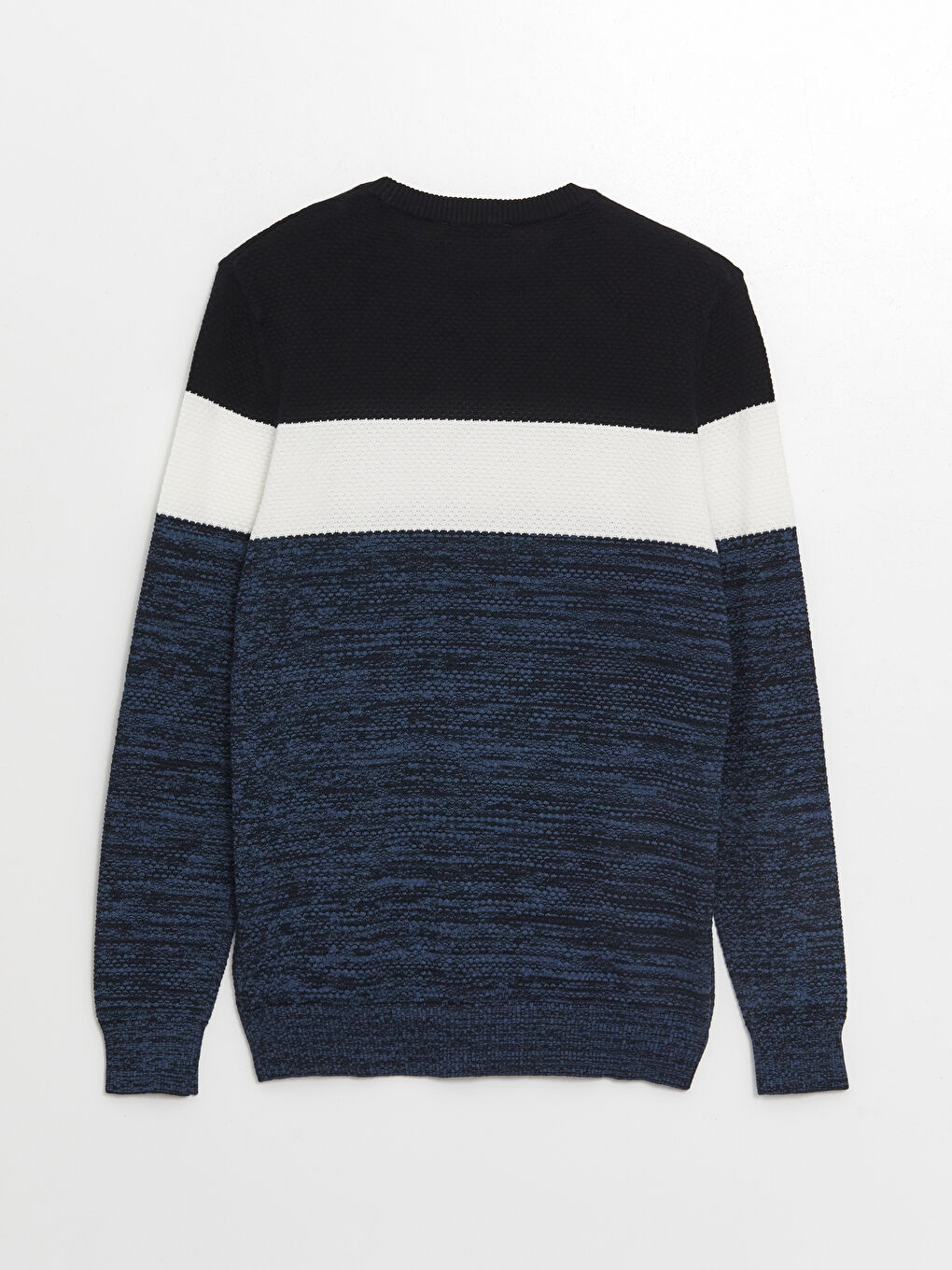 LCWAIKIKI Classic Crew Neck Long Sleeve Color Block Men's Knitwear Sweater -W4CI26Z8-RFH