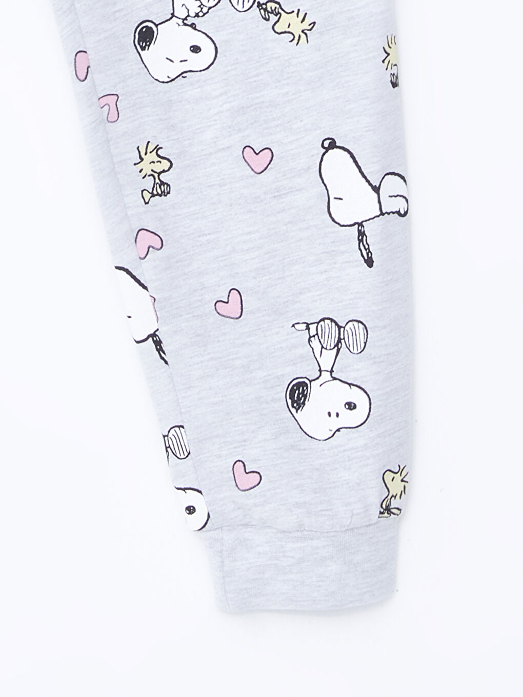 Gri Beli Lastikli Snoopy Baskılı Kız Çocuk Pijama Alt-1