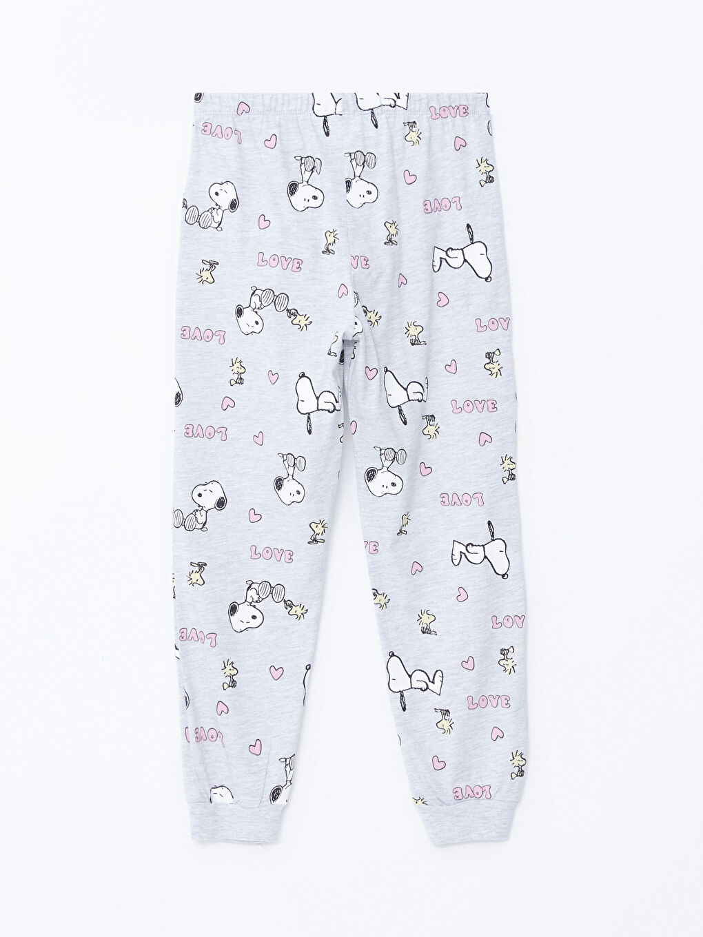 Gri Beli Lastikli Snoopy Baskılı Kız Çocuk Pijama Alt-2