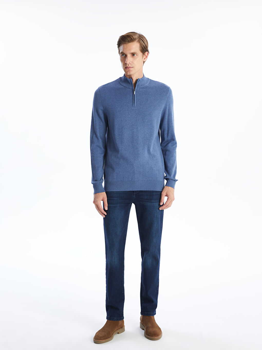 LCWAIKIKI Classic Funnel Neck Long Sleeve Men's Knitwear Sweater -W4CI67Z8-DW8