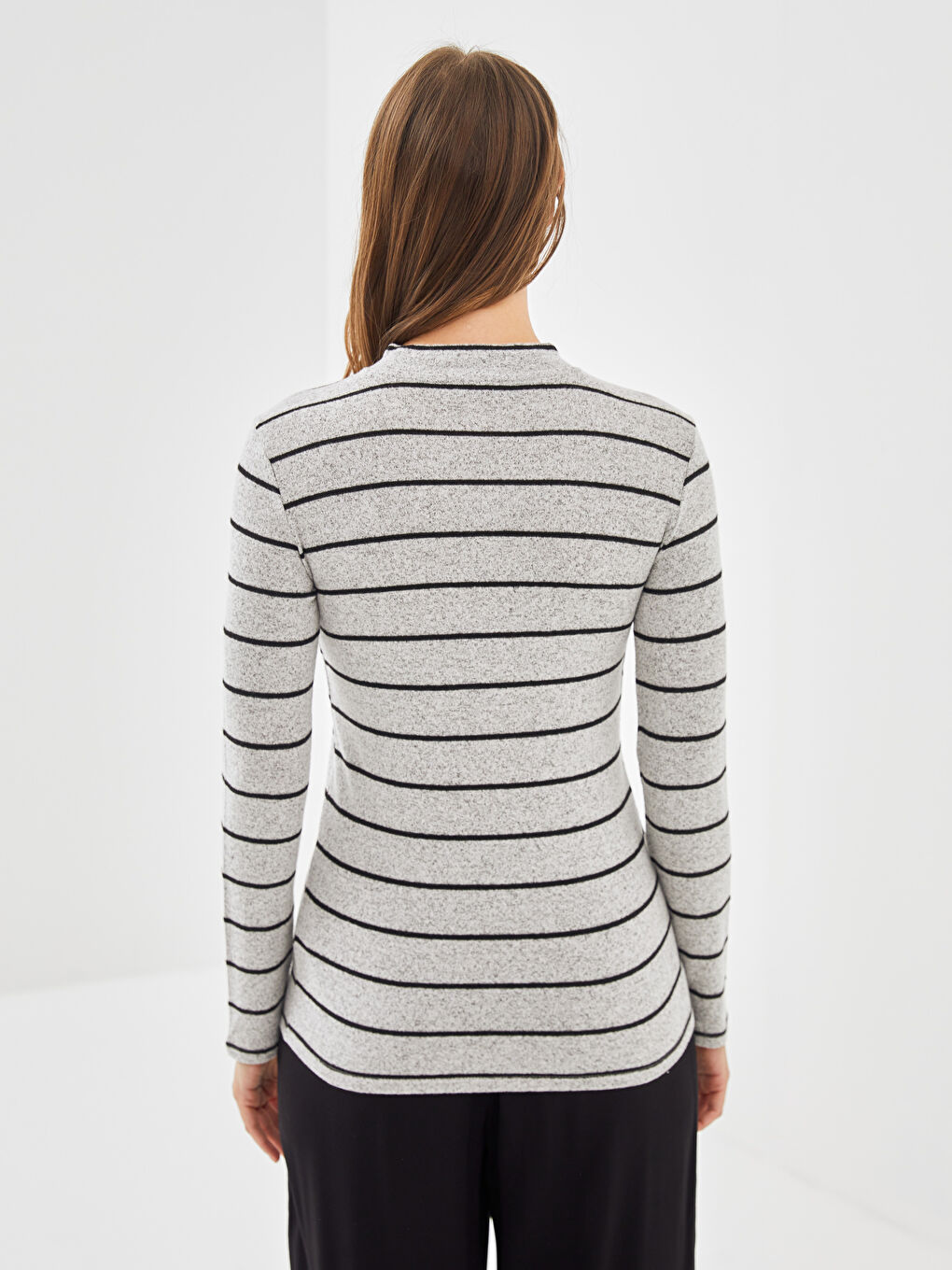 Funnel Neck Striped Women's Body-3