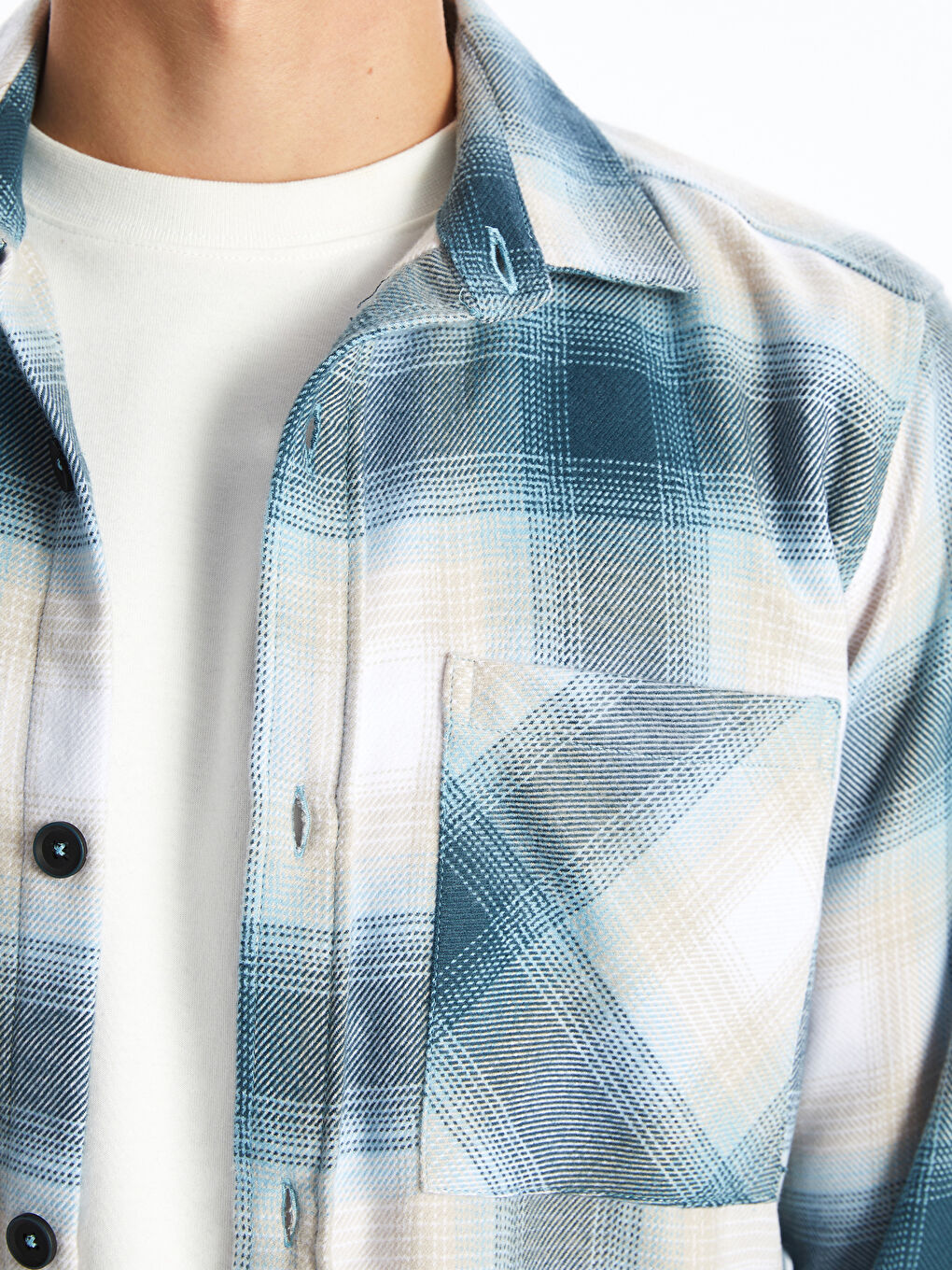 Regular Fit Long Sleeve Plaid Men's Shirt-2
