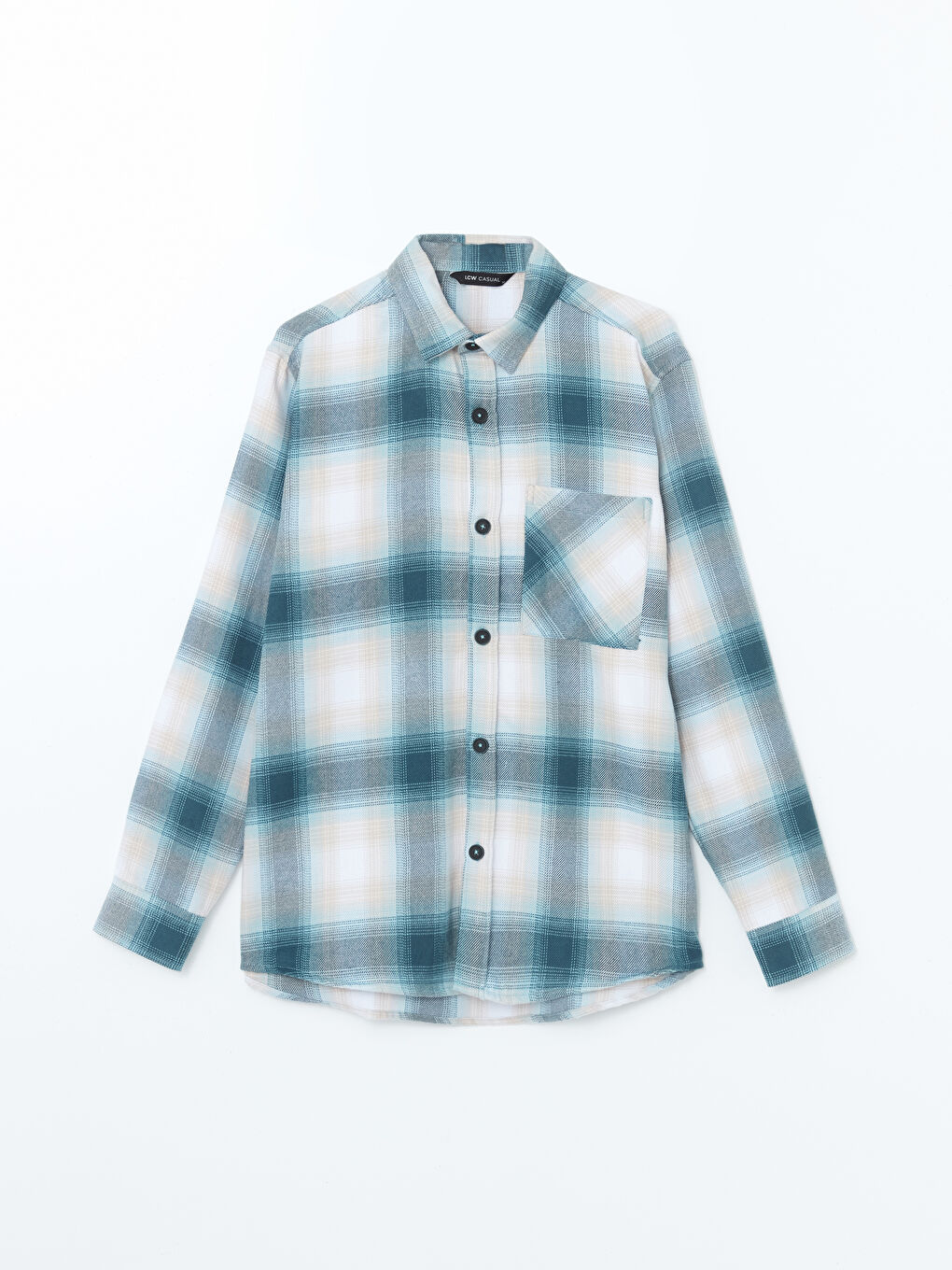 Regular Fit Long Sleeve Plaid Men's Shirt-4
