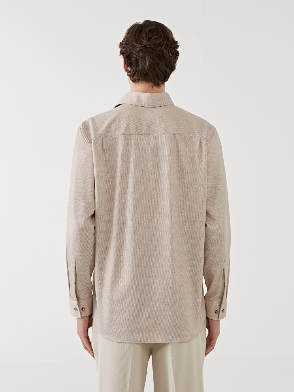 Regular Fit Long Sleeve Men's Textured Shirt-3