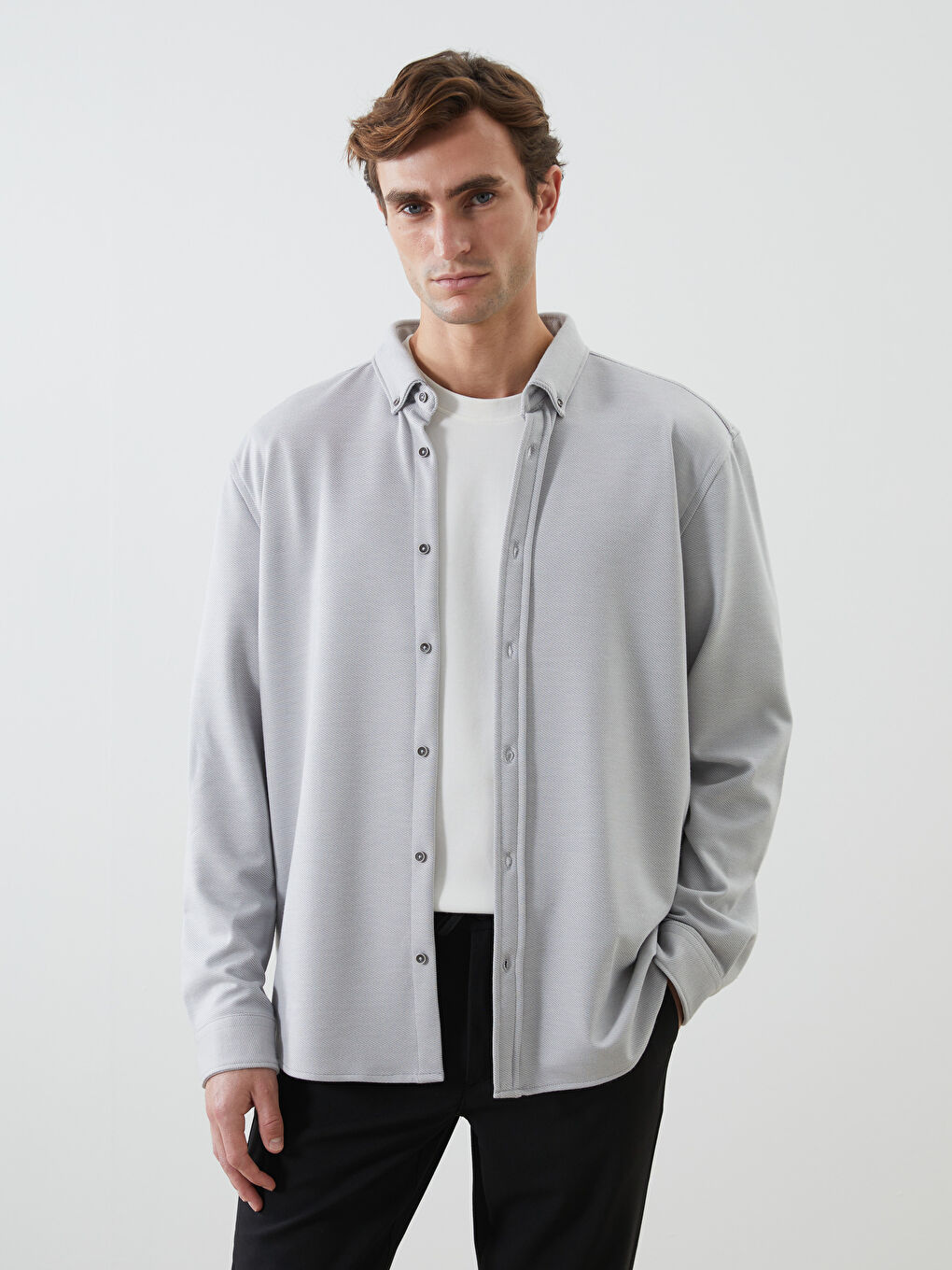 Slim Fit Long Sleeve Men's Shirt