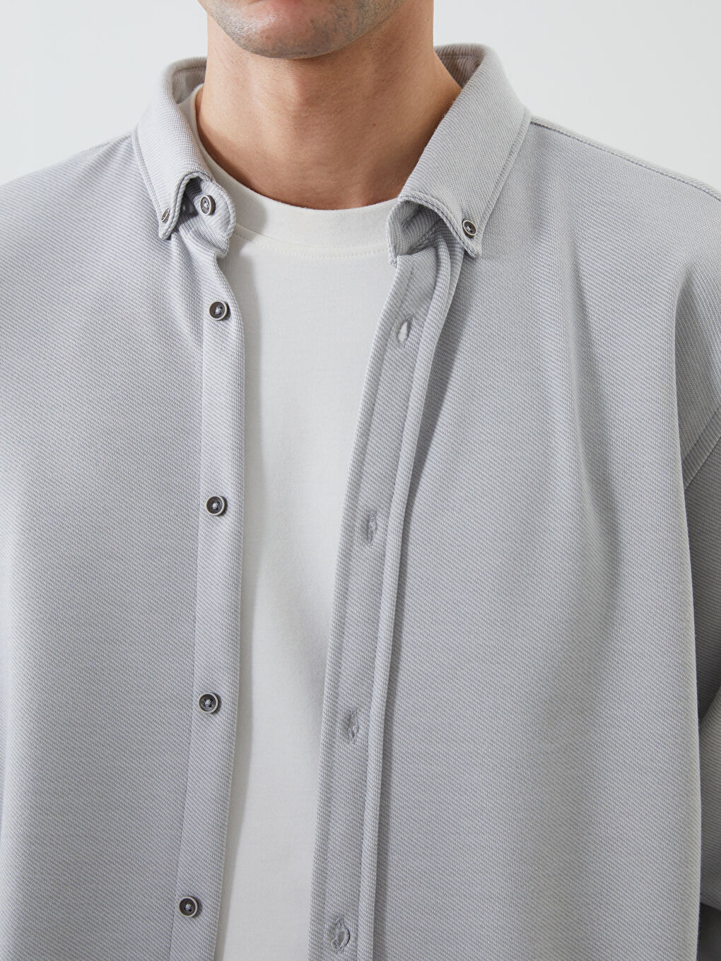 Slim Fit Long Sleeve Men's Shirt-2