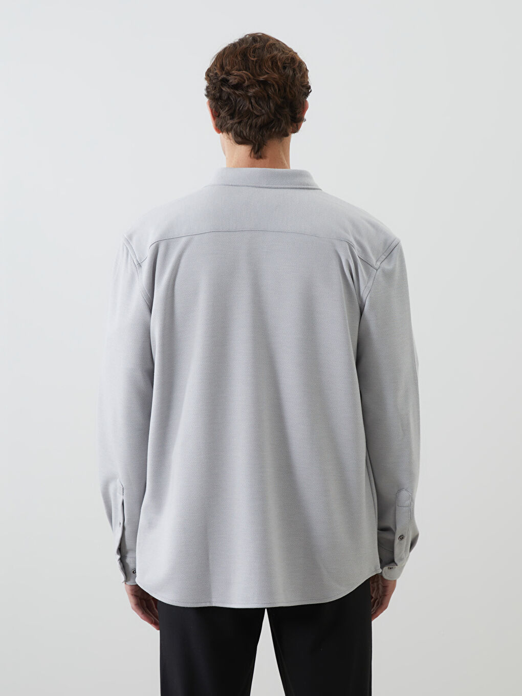 Slim Fit Long Sleeve Men's Shirt-3