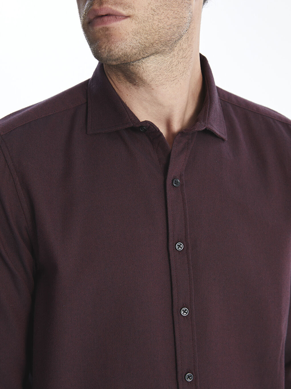 Slim Fit Long Sleeve Men's Shirt-2