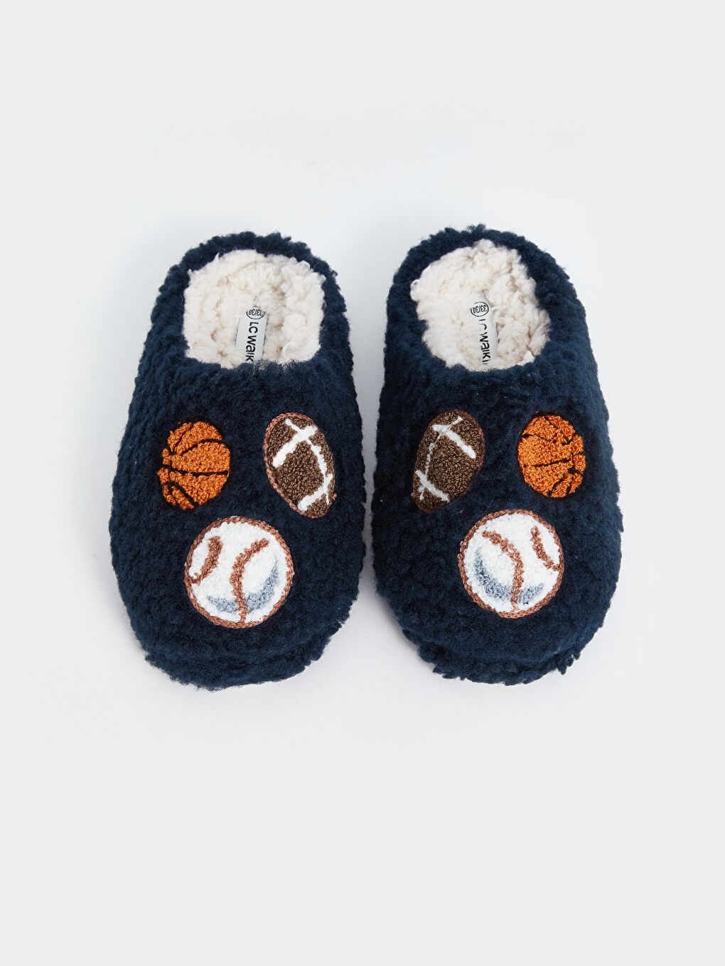 Embroidered Plush Boys' Home Slippers -W4CJ31Z4-CRP