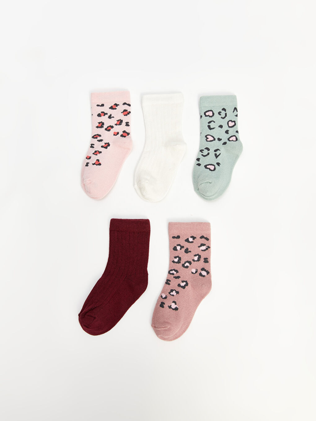 Chaussettes de Cheville Imprimées pour Bébés Filles Lot de 5 Pièces-1