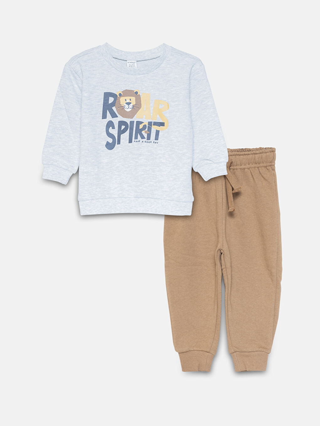 LCW Kids Crew Neck Printed Boy's Sweatshirt and Tracksuit Bottom 2-Piece Set -W4CJ57Z1-CX8