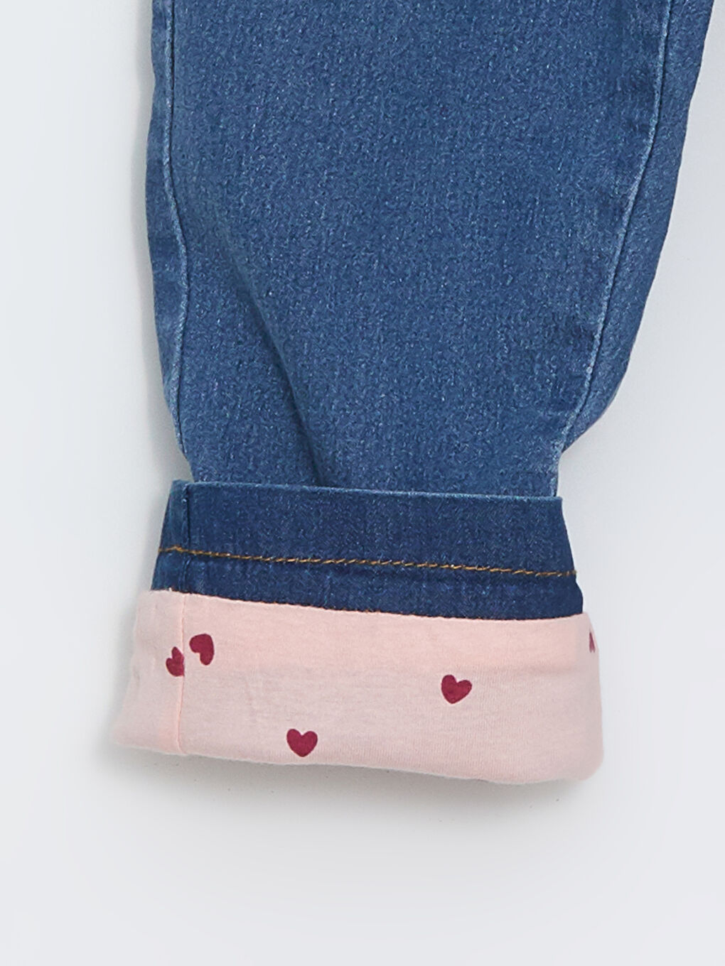 LCW Kids Orta İndigo Rodeo Beli Lastikli Basic Kız Bebek Jean Pantolon - 1