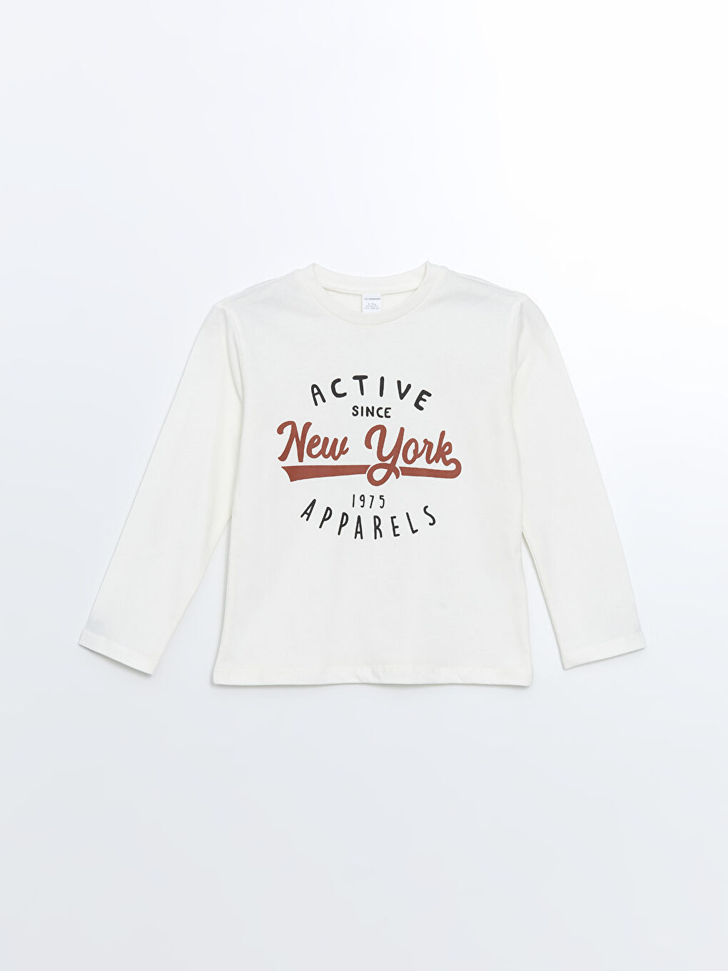 Ekru Bisiklet Yaka Baskılı Erkek Çocuk Tişört