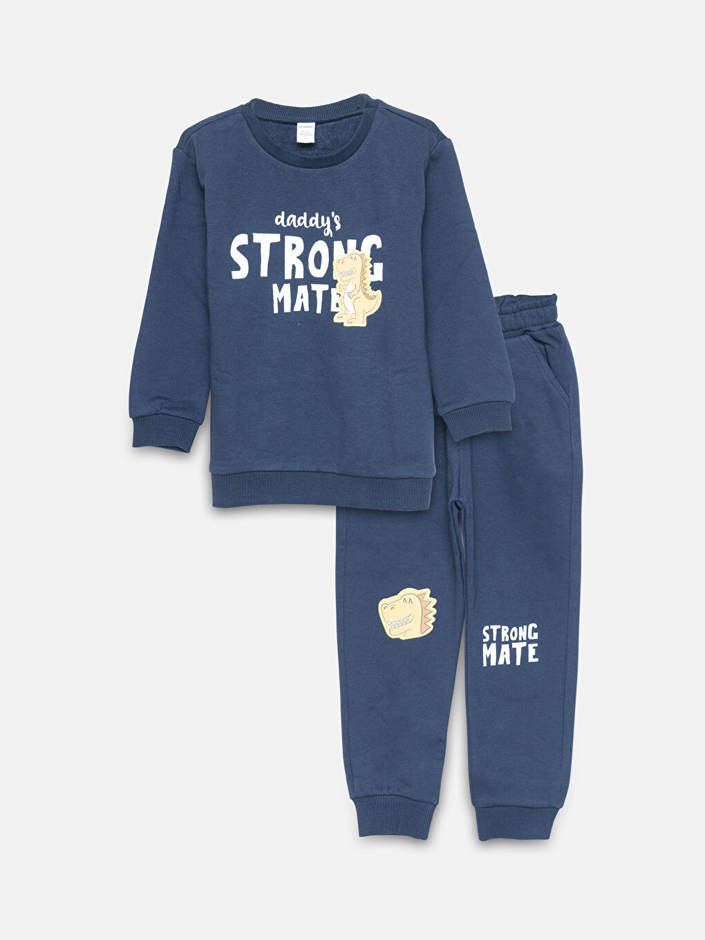 LCW Kids Crew Neck Printed Baby Boy Sweatshirt and Tracksuit Bottom 2-Piece Set -W4CJ76Z1-HNG