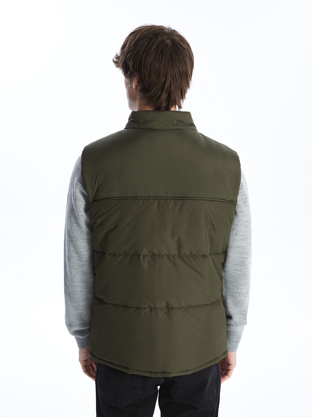 Gilet Doudoune à Col Cheminée pour Hommes Coupe Standard-5