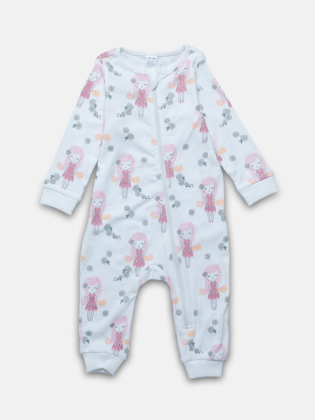Crew Neck Long Sleeve Printed Baby Girls Jumpsuit 2 Pack-2