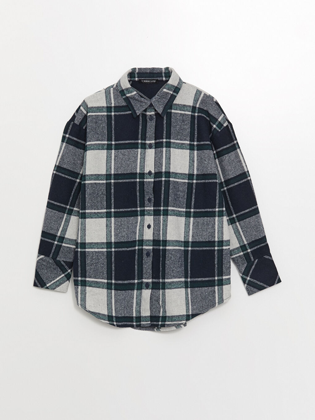 პლედი ოვერსაიზ ქალებისთვის ფლანელის პერანგი ქურთუკი-4