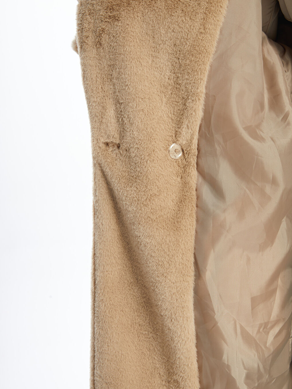 LCW Vision Jacket Lapel Collar Long Sleeve Plush Women's Coat -W4CK26Z8-V8W