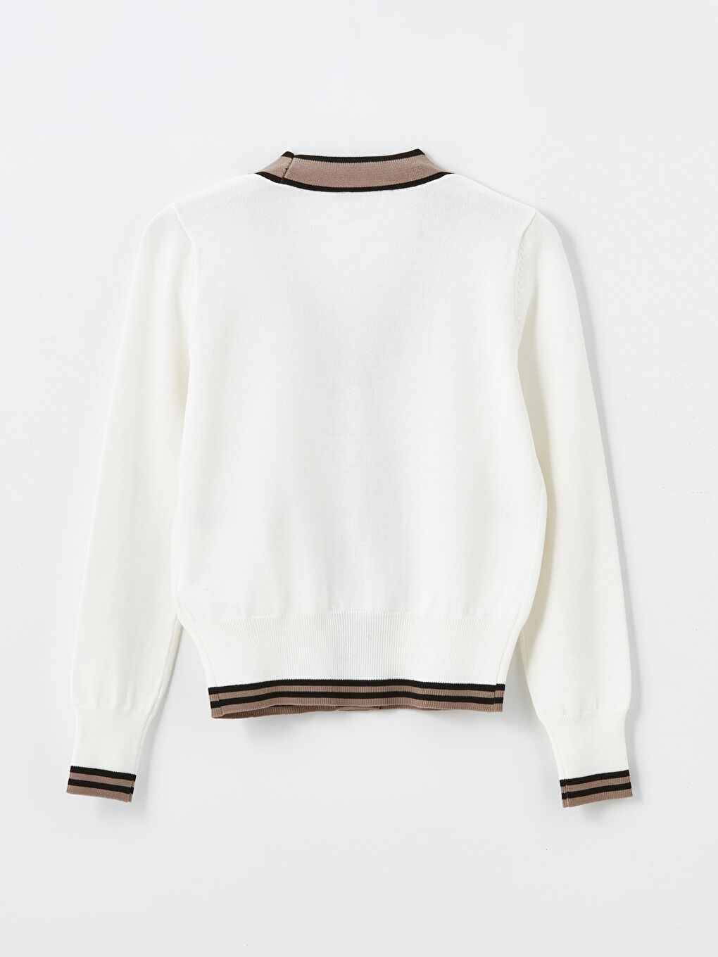 V Neck Patterned Women's Knitwear Cardigan-6