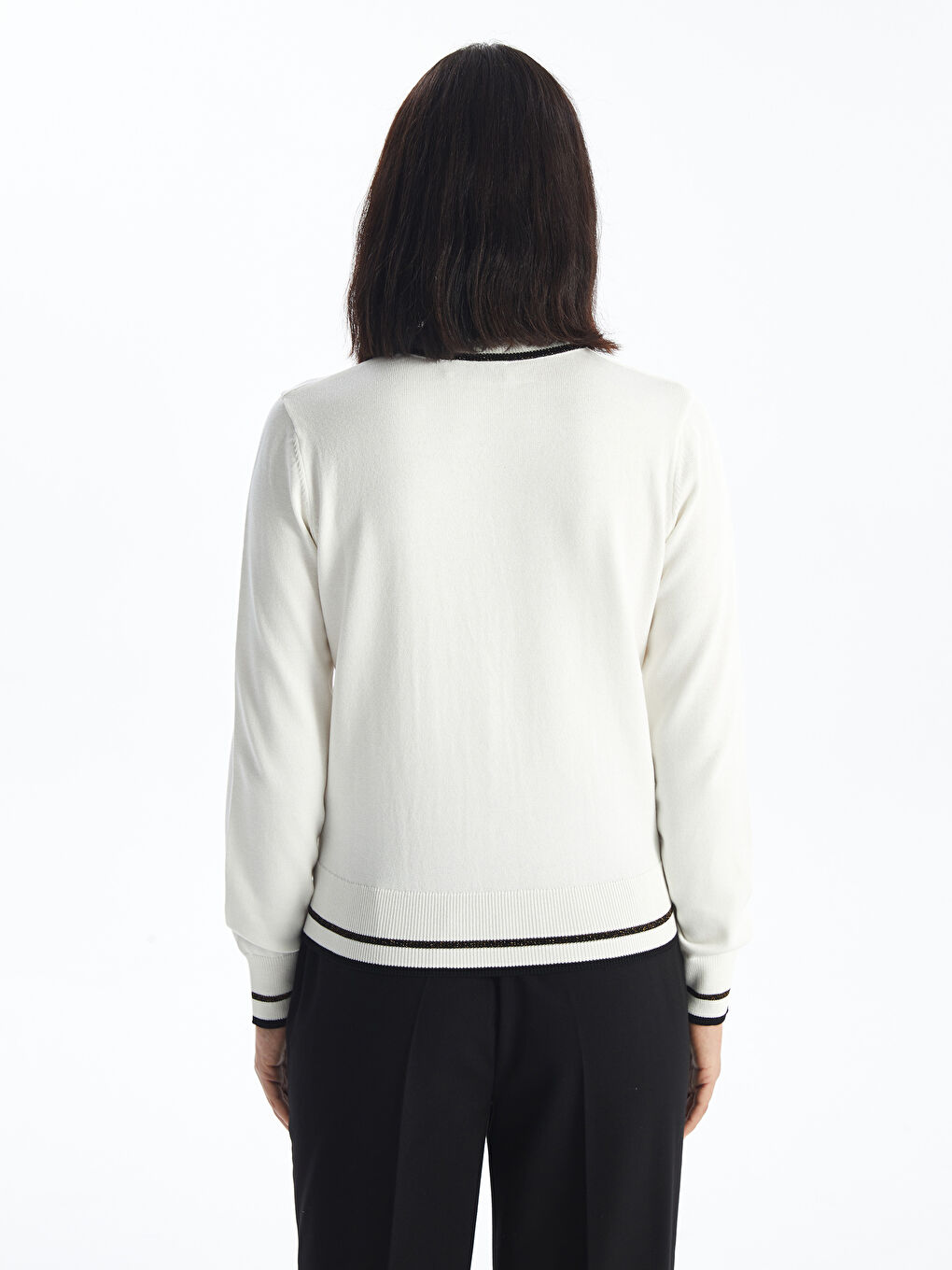 LCW Vision Rundhalsausschnitt Damen Strickpullover -W4CK50Z8-FDU