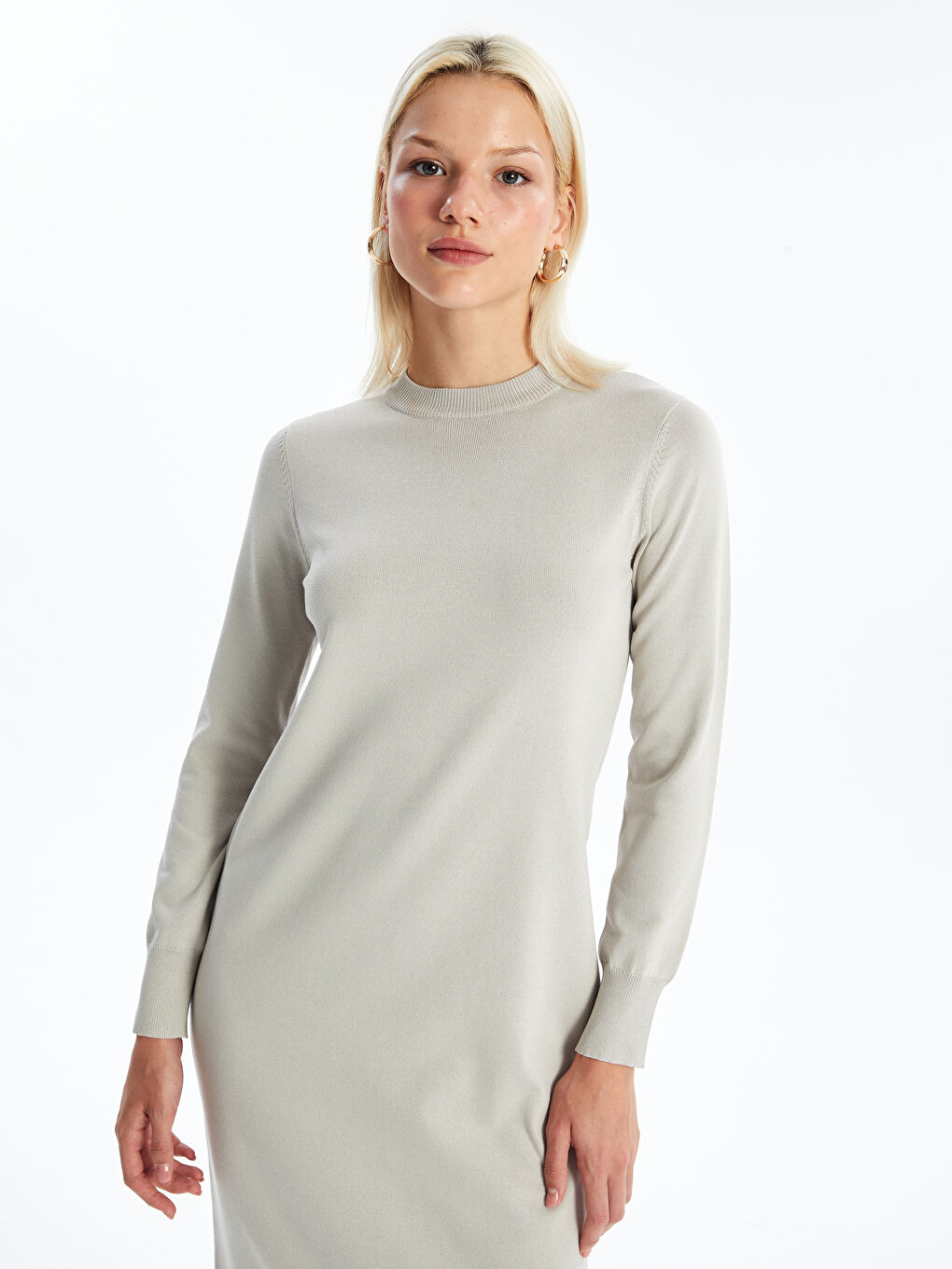 LCW Vision Crew Neck Women's Knitwear Dress -W4CK52Z8-FKQ